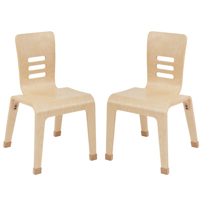 ECR4Kids Bentwood Chair, 16in Seat Height, Stackable Seats, 2-Pack