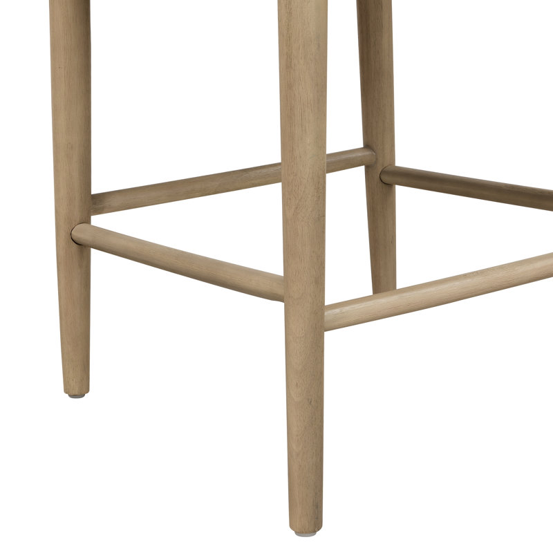 Tabourets rembourrés Eameson, Tabouret de comptoir (siège d'une hauteur de 26,5, Siège en galet / structure en frêne clair