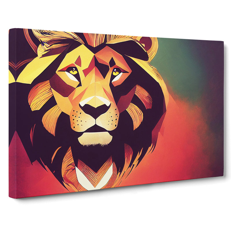 The Impressive Abstract Lion - Wrapped Canvas, 35cm H x 50cm W x 3cm D
