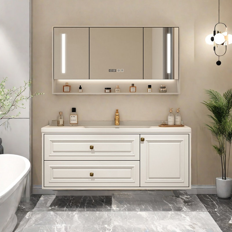 Armoire de salle de bain française, Crème, crème