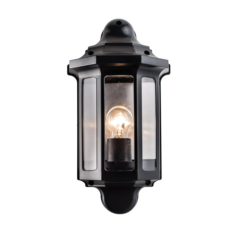 Rozier Satin Black Outdoor Wall Lantern