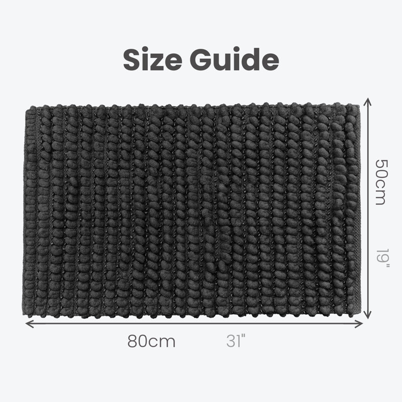 Moonya Rectangle Sparkle Bobble Bath Mat, Graphite