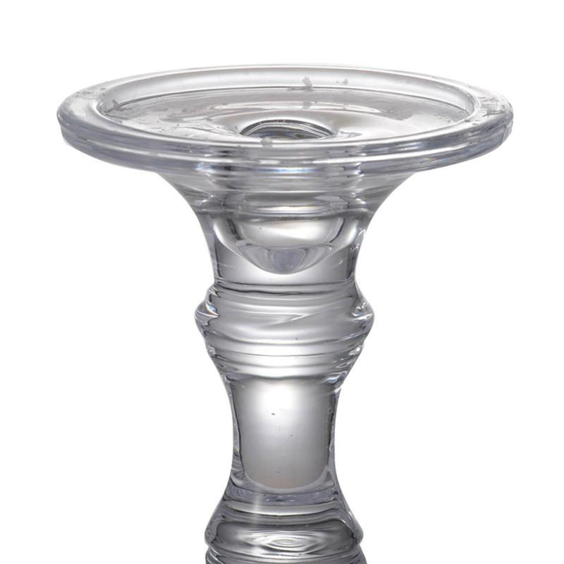 Chandelle en verre, H 9,3 po x l 4,7 po x P 4,7 po