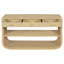 Console moderne courbée avec 3 tiroirs à fermeture en douceur et 2 tablettes ouvertes, base en bois massif, table de vestibule pour vestibule de salon, naturel-132663244-132663245-132663240