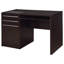 Bureau d'ordinateur moderne à 2 tiroirs avec prise de courant relevable et plateau à clavier en finition cappuccino