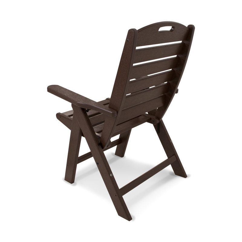 POLYWOOD Nautical 4 - Person Patio Dining Set with Square Table, Mahogany, 44"
