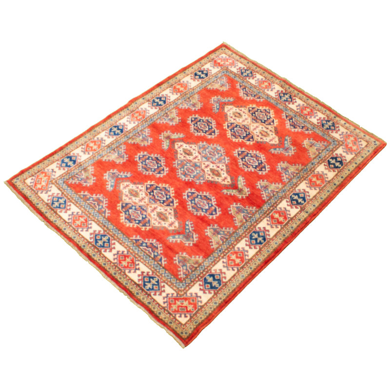Tapis unique en laine noué à la main gazni brun des années 2010 de 6 pi 4 po x 6 pi 8 po Qaiden