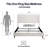 Hayden Upholstered Wingback Bed Size / Tall 54" Headboard Upholstered Queen Bed / Without Wooden Slats / Box Spring Request / Textured Ivory Canvas / Elegant Simplicity / Easy Assembly-347475626