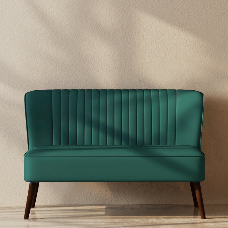 Ashlynn 53" Armless Loveseat, Velours vert