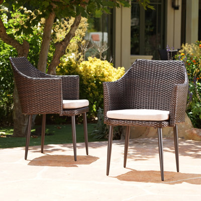 Hiro Patio Dining Chair with Cushion by George Oliver