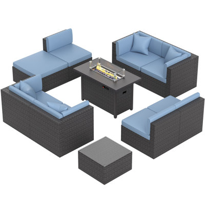 Kanora 8 - Person Patio Conversation Set with Cushions