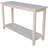 Solid Parawood Console Table With Butcher Block Surface, Unfinished Design For Custom Finishing