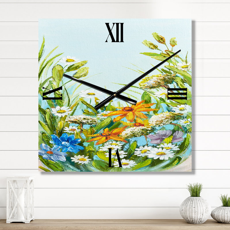 Horloge murale Still Life of Wildflowers II, Moyen