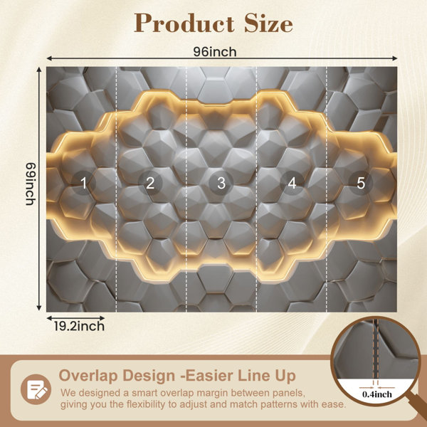 Red Barrel Studio Futuristic 3D Peel and Stick Wallpaper Matte Cream ...