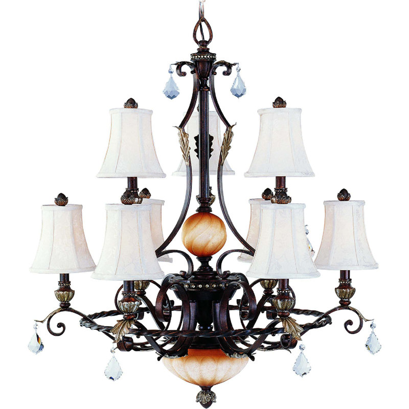 Lustre à niveaux ombrés 9 lumières Andalusia