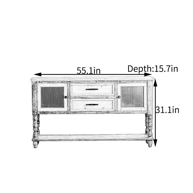 Rustic Distressed Console Table