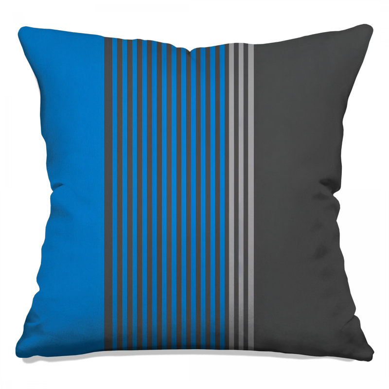 Blue Gray Stripes Double Sided Throw Pillows, 20 x 20 inches