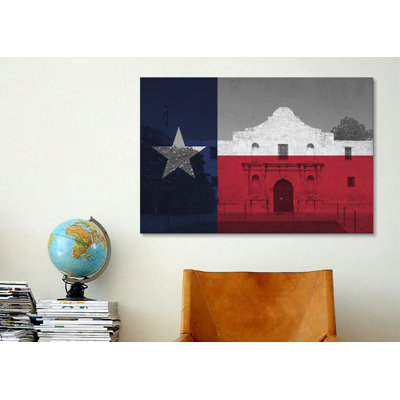 «Flags Texas The Alamo», impression sur toile