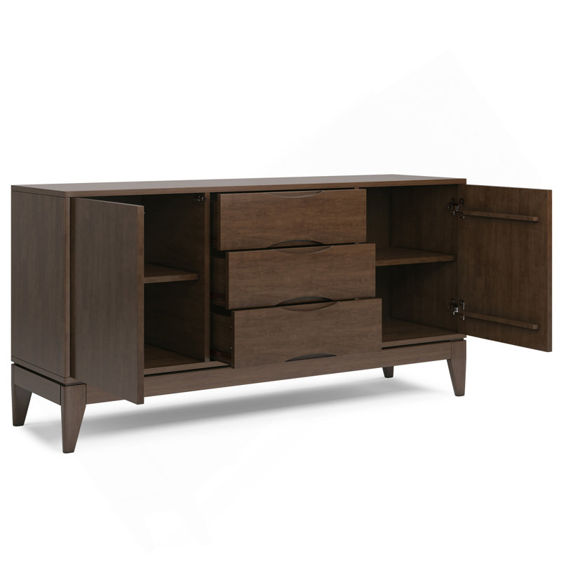 Buffet Harper en bois franc brun noyer