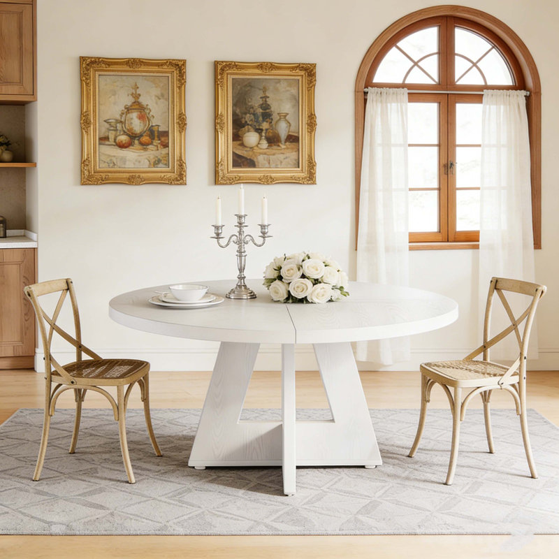Table de salle à manger en bois, Blanc