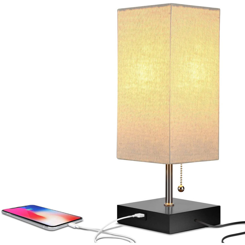 Lampe de table avec USB 14 "Anglu, Noir