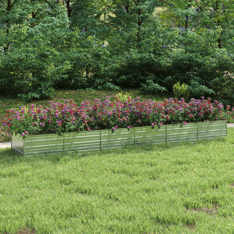 Alezander Metal Raised Flower Bed, 45cm H x 450cm W x 80cm D