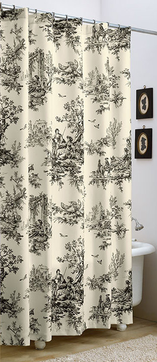 Bouvier Black Cotton Floral Shower Curtain Thomasville At Home