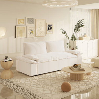 Sofas 70.1'' Velvet Reclining Sleeper Sofa