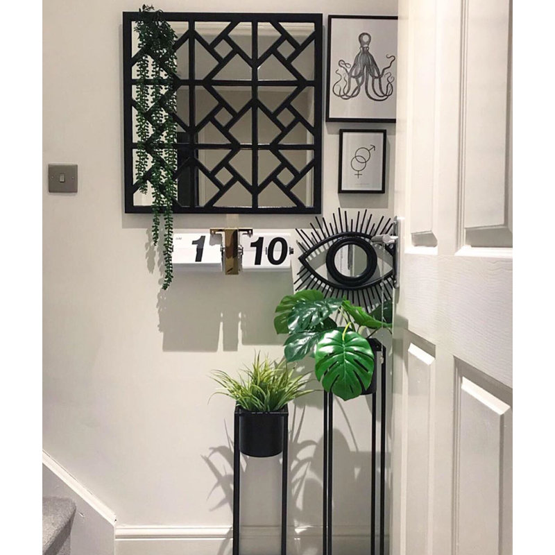 Galesville Wood Flat Wall Mirror, Black