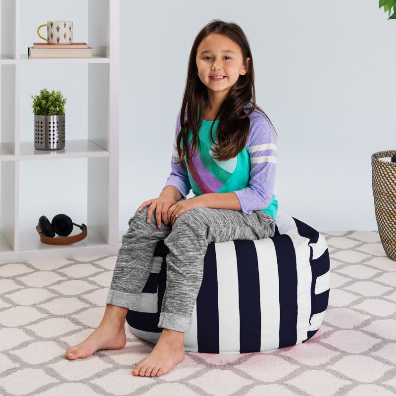 Kids Bean Bag Chair Cover - Stuffed Animal Storage & Toy Organizer with Zipper - Plush Storage Kids Bean Bag Cover only for Toddlers and Children's Rooms - Organizes Pillows, Blankets, and Stuffies - Multiple Colors, Sizes, and Fabrics