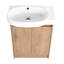 Meuble-lavabo autoportant de 23 po avec lavabo et support de rangement, portes à fermeture douce - décor moderne, lavabo à longue durée d'utilisation, support à tablettes, tablettes réglables, lavabo en céramique, contreplaqué