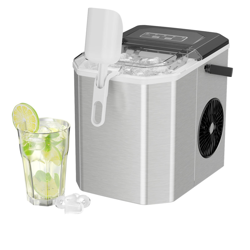 ColorLife Countertop 26 lb Portable Ice Maker with Rapid Cooling for Home & Office, Stainless Steel