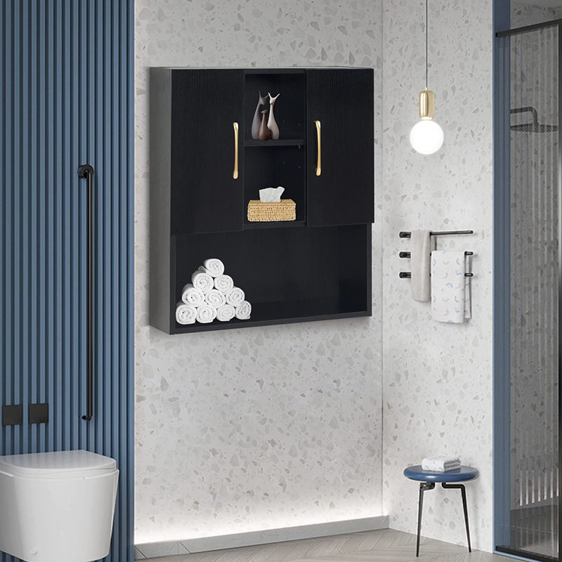 Armoire de salle de bain murale Dyanara, Noir