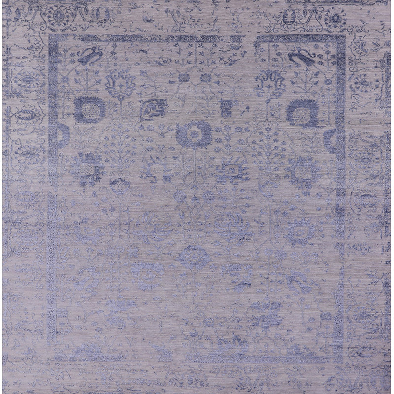 Tapis oriental gris Sharan, Carré 3 pi