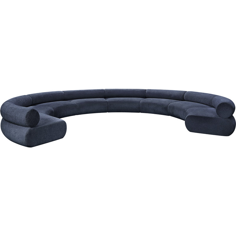 Canapé rembourré Bale, Tissu chenille bleu marine