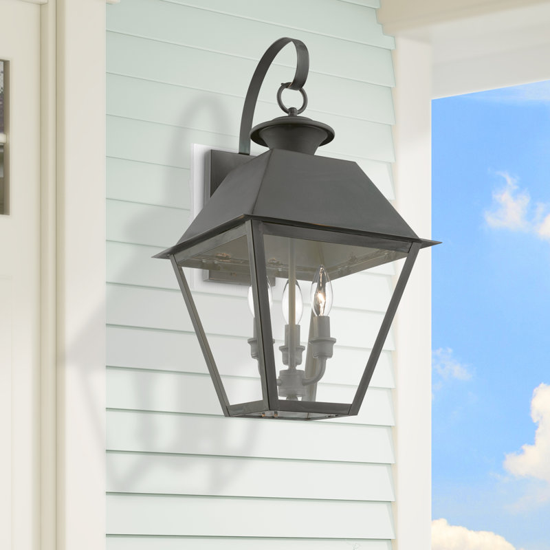 Francsico 3 - Bulb 22" Outdoor Wall Lantern, Charcoal