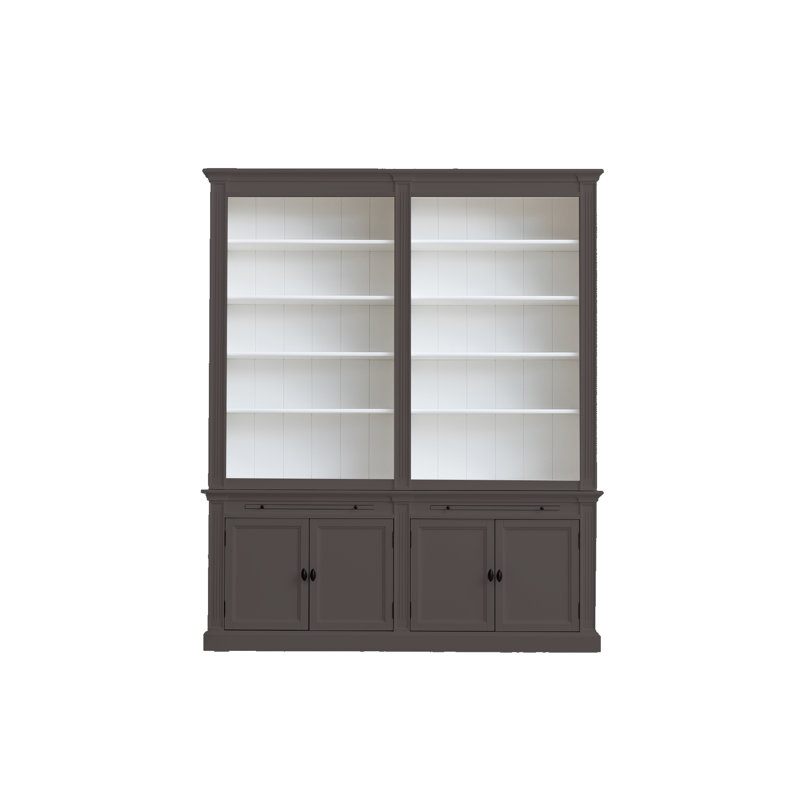 Krier 240cm H x 200cm W Library Bookcase, Beige Grey/White