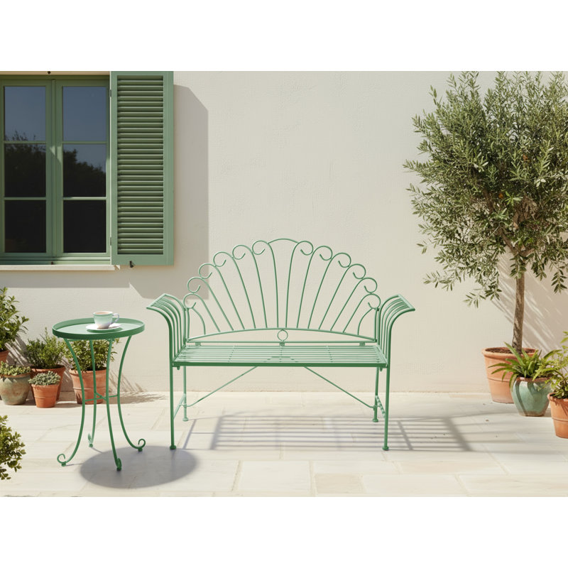 Bistro Set CAVINIA Metal Green, Green