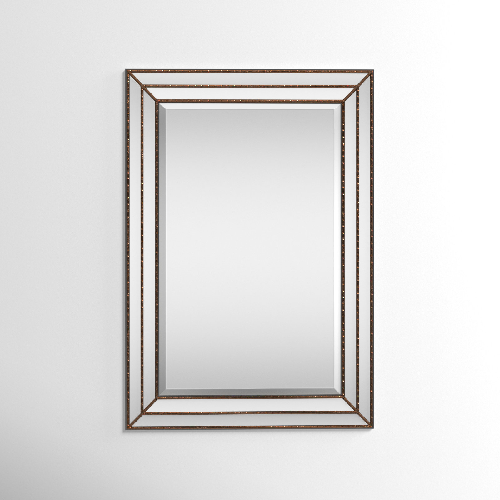 Almyra Rectangle Wall Mirror, Metallic Bronze