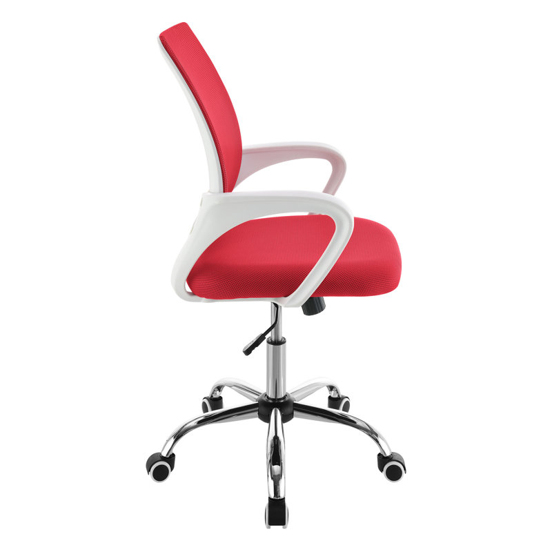Chaise de bureau Byrd, Rouge / Blanc, Rouge