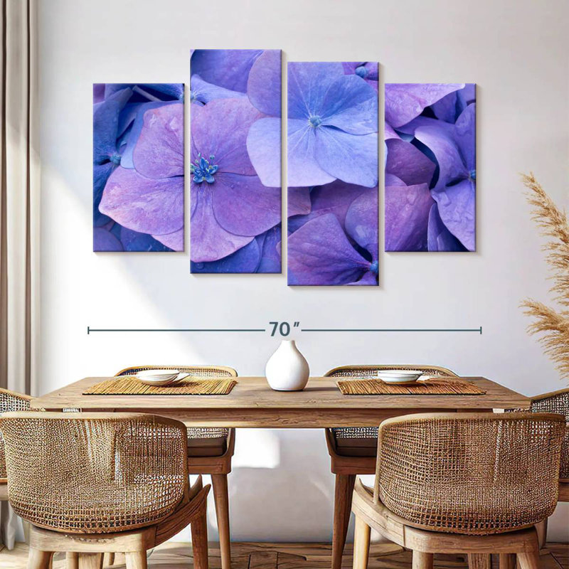 Hortensias mauves Harnek, H 42 po x l 68 po