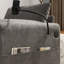 Chaise longue avec repose-pieds avec rangement, canapé en chenille avec port USB, porte-gobelets et poches latérales-223407935