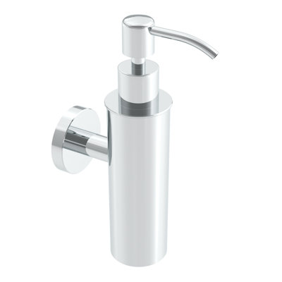 Distributeur de savon mural Volkano 150 ml - Chrome, fabrication en laiton de qualité supérieure, quincaillerie d'installation incluse