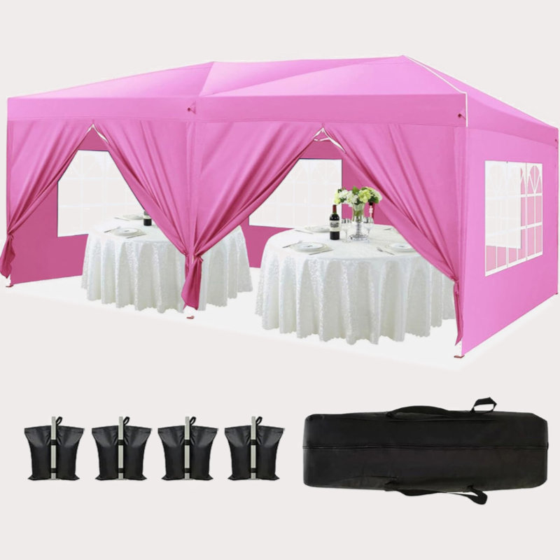 10'X20' Folding Canopy With 6 Removable Sidewalls Outdoor Event Shelter UPF 50+ Gazebo Portable Tents For Parties Beach Camping Wedding EZ Pop Up Canopy