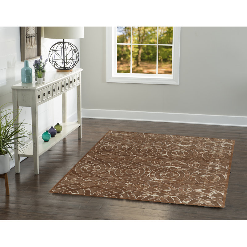 Kleinschmidt Trellis Brown Area Rug, Rectangle 5' x 7'6"