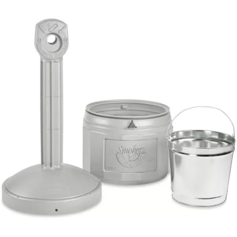 Récipients en plastique pour fumoir à cigares et à cendres | Résistant au feu et facile à changer, changement de doublure à nouer (gris)