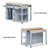 47 Inch Kitchen Island With Extendable Dining Table,  Power Outlet-1855631795