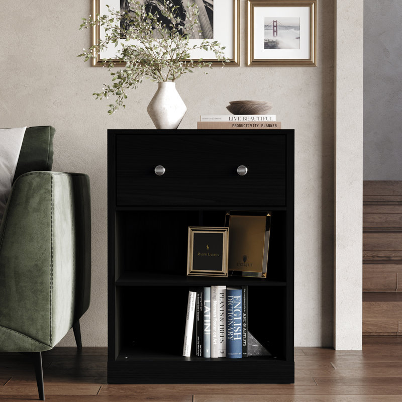 Armoire avec un tiroir en noir, Noir
