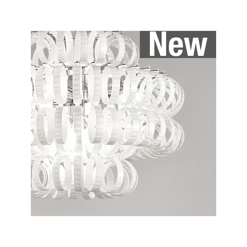 Ecos Ceiling Lamp 90 Crystal Striped Glass Matt Bronze 2 E26 Ul, Matte Bronze, White Striped