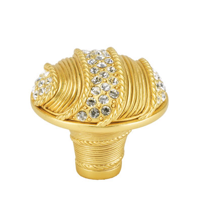 WALDORF KNOB; CLEAR CRYSTAL MUSEUM GOLD FINISH